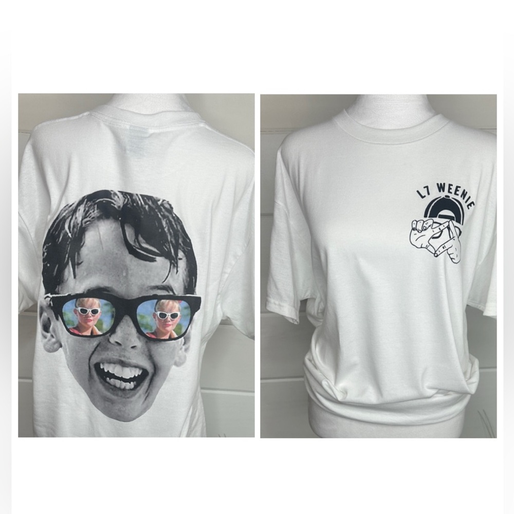 Sandlot Tshirt White Graphic Tee Baseball Design Front and Back Design
